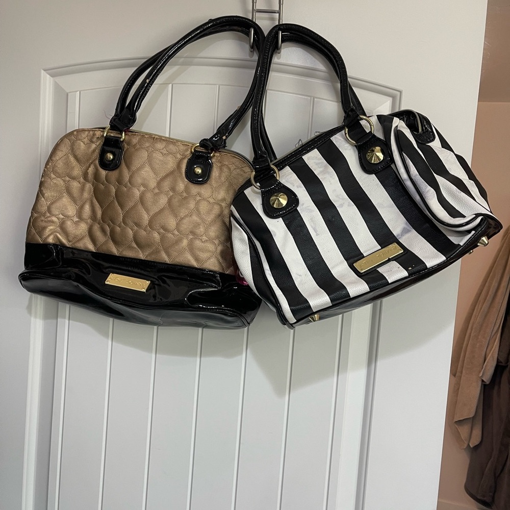 Betsey Johnson Black and White Chic Shoulder Bag